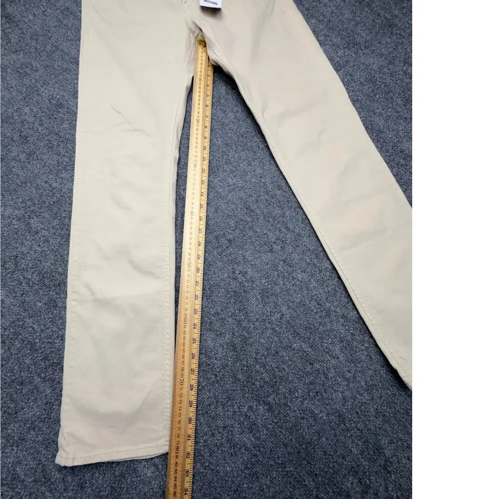 Moschino 30 Years Mens Jeans IT 48 US 32 Beige Slim Fit Stretch NWT NEW